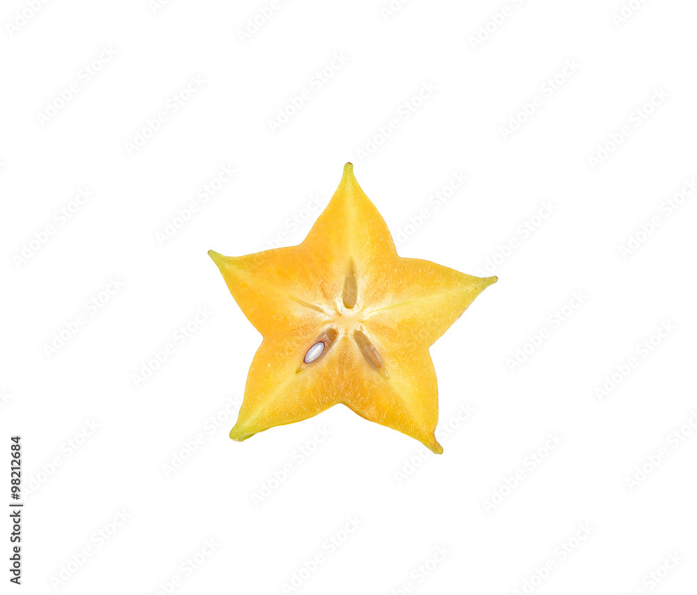 Fototapeta premium carambola, star fruit isolated on white background