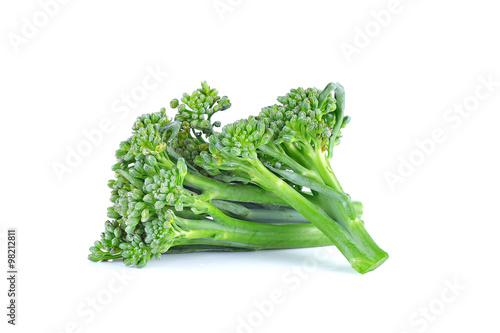 Broccolini baby broccoli on white background