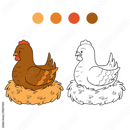 Coloring book (chicken and nest)