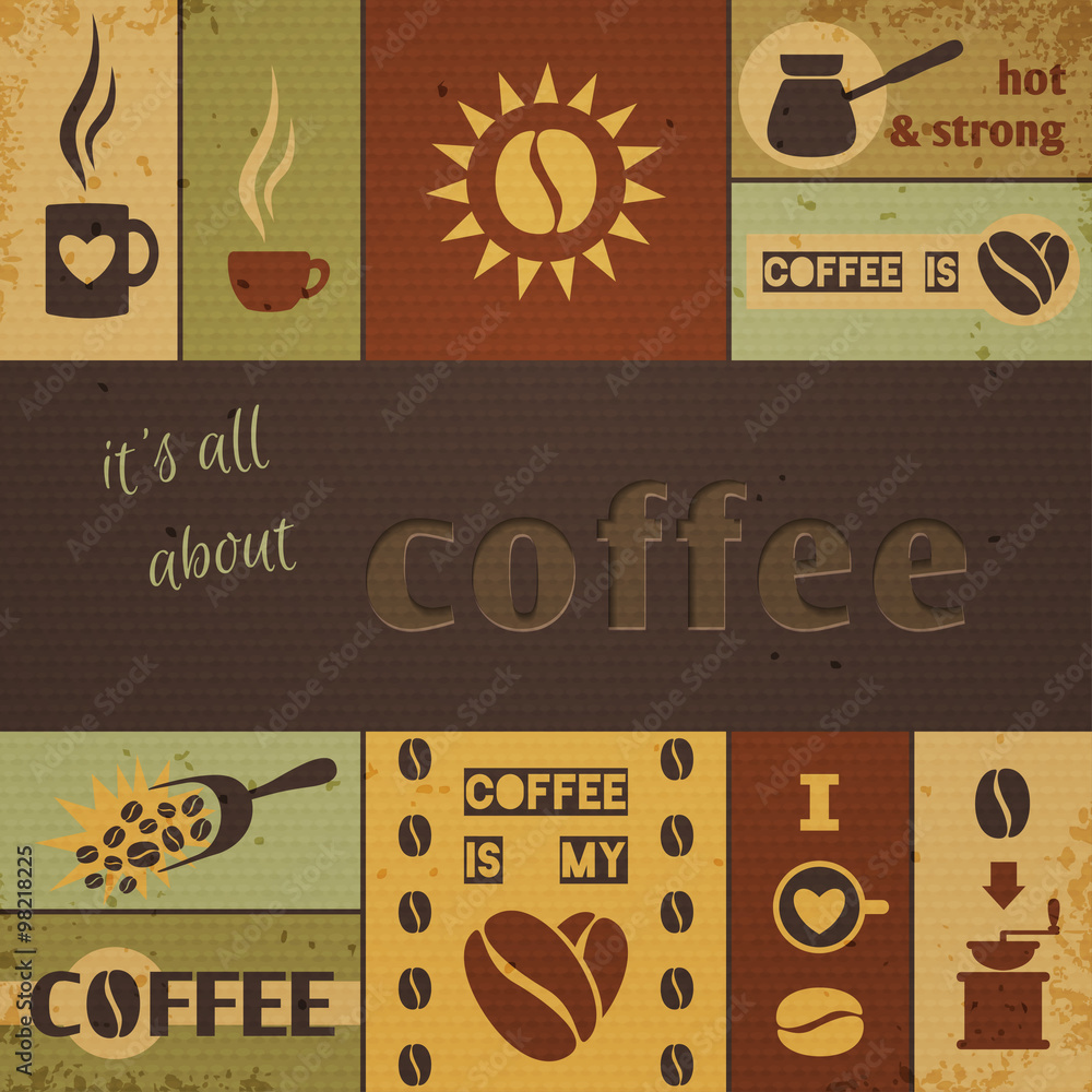 Plakat Coffee Design Set