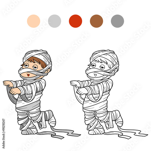 Coloring book for children: Halloween characters (mummy)