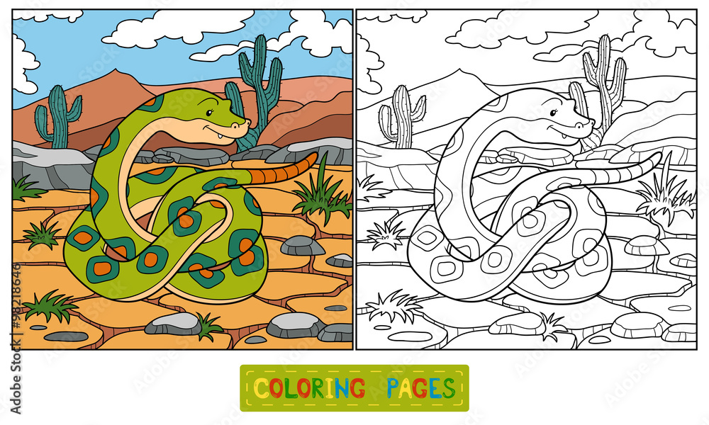 Fototapeta premium Coloring book (snake)