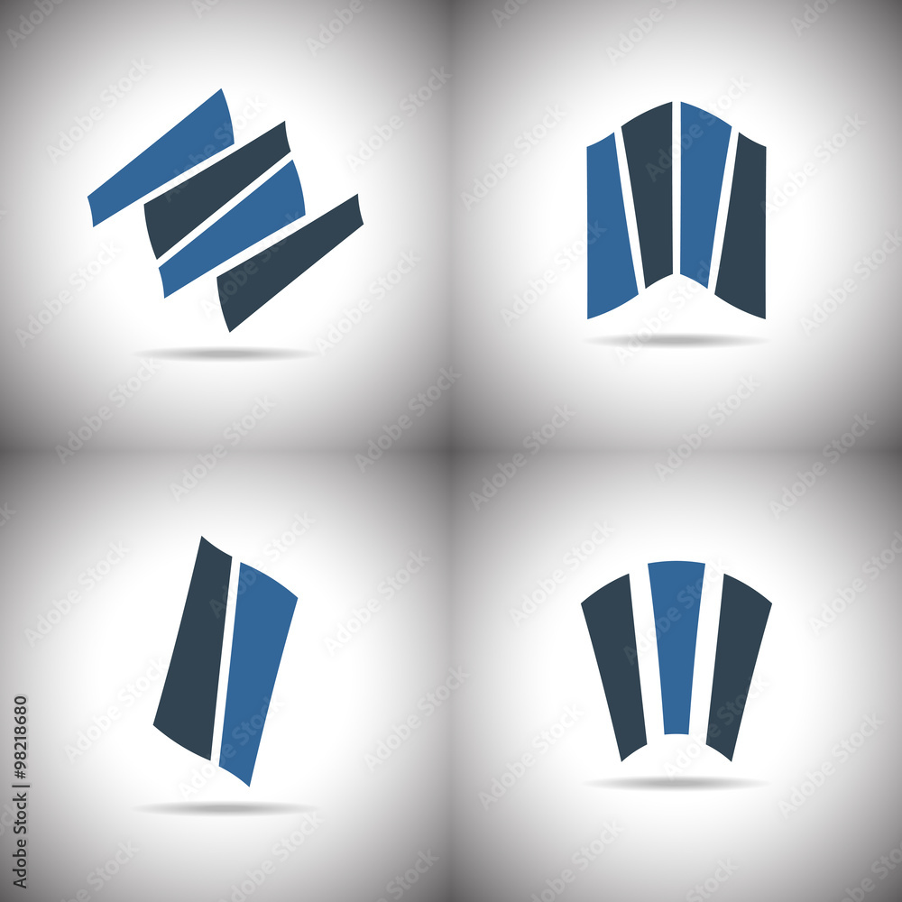 Set of abstract elements - logo - teamwork Set of abstract elements - logo - teamwork