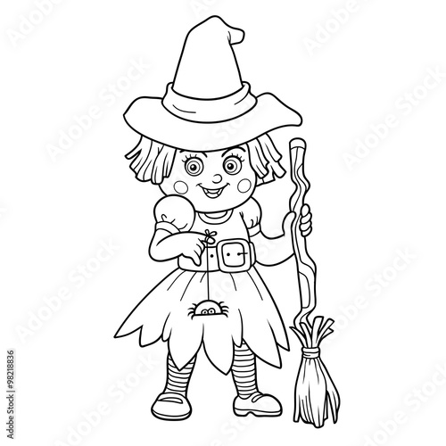Find differences for children: Halloween characters (witch)
