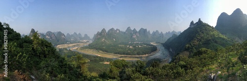 Xingping panorama over Li river bend