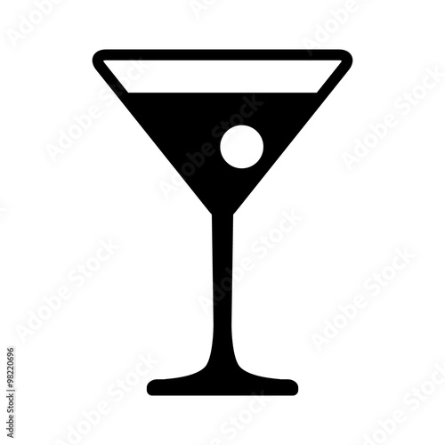 Martini cocktail with flat icon for apps and website