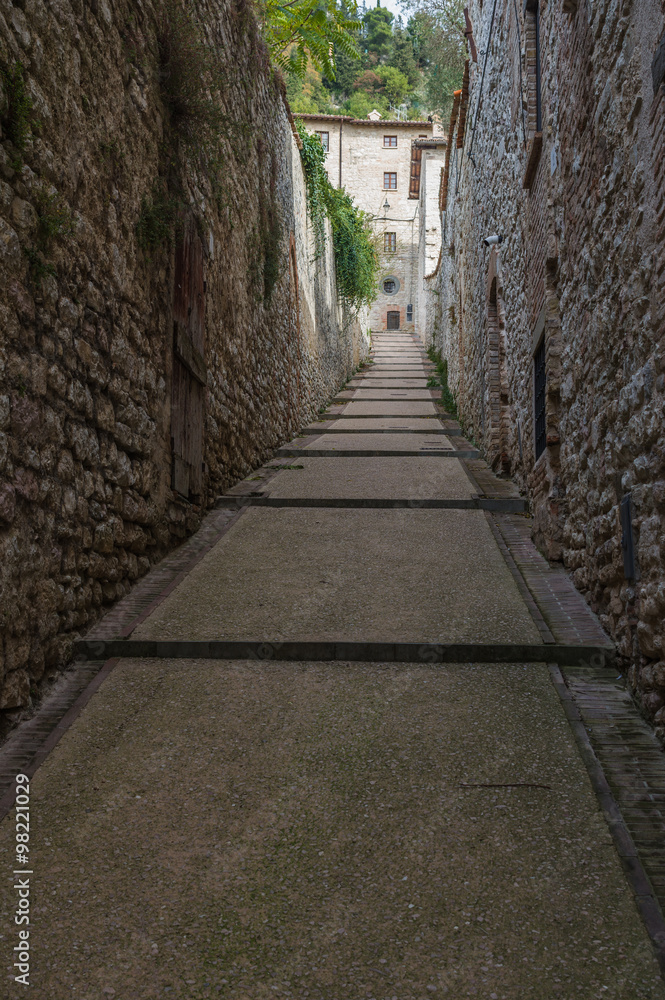 Old street in Gubbio, Italy
