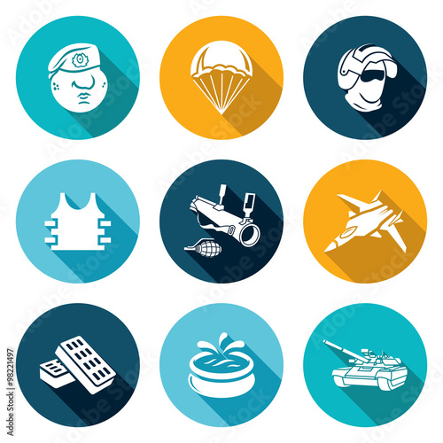 Russian Special Forces Icons Set. Vector Illustration.