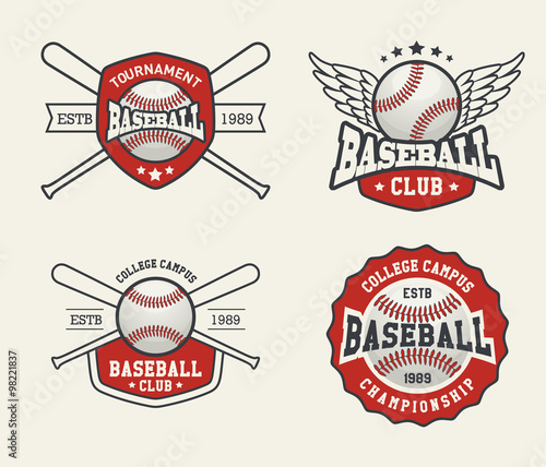 Set of Sport Baseball Badge Logo Templates, Baseball Label Templates, T-Shirt Graphics