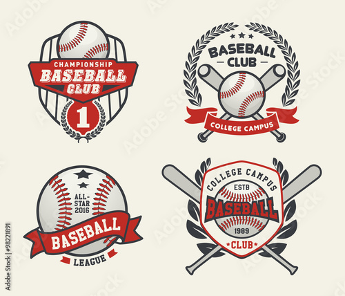Set of Sport Baseball Badge Logo Templates, Baseball Label Templates, T-Shirt Graphics