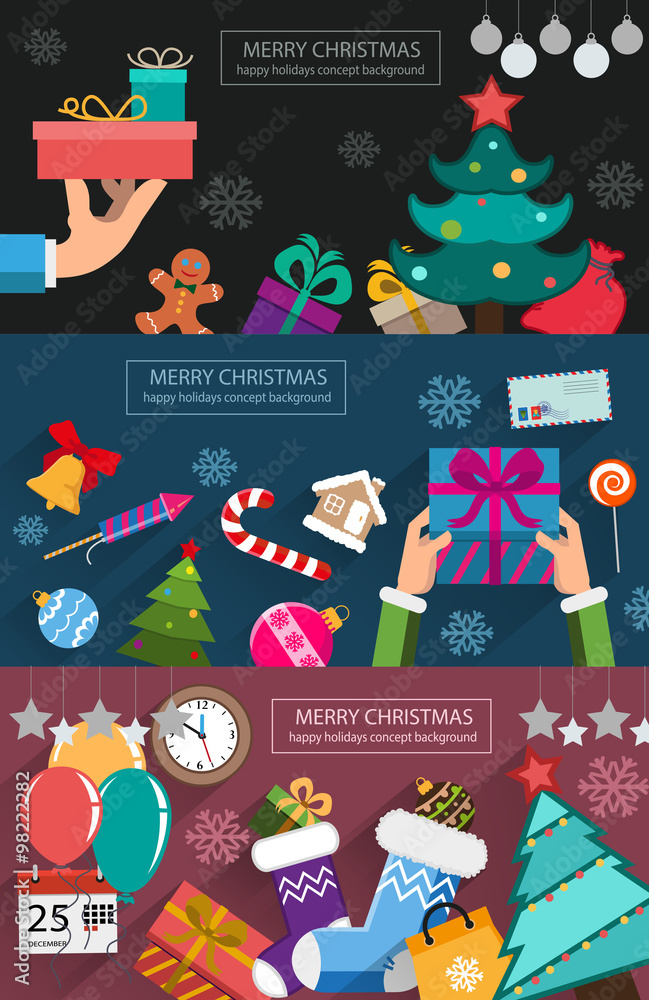 Christmas cards flat design