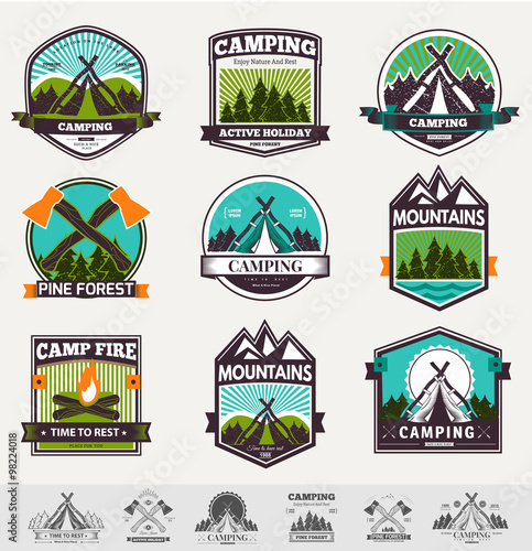 Camp vector label 