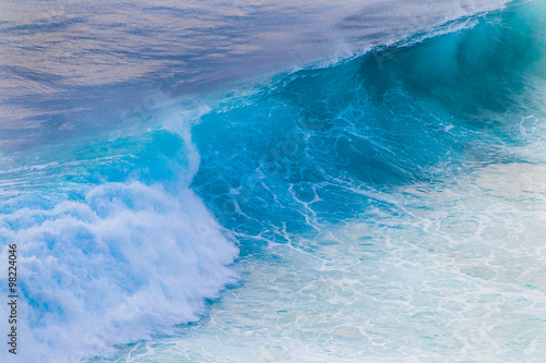 Giant wave in beautiful emerald light