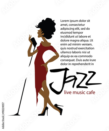Canvas Print Musicians design concept set with jazz music players and singers.