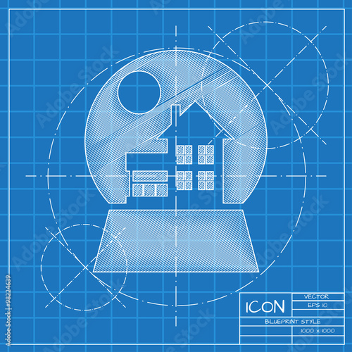 Vector christmas icon. New year illustration.  Snow globe