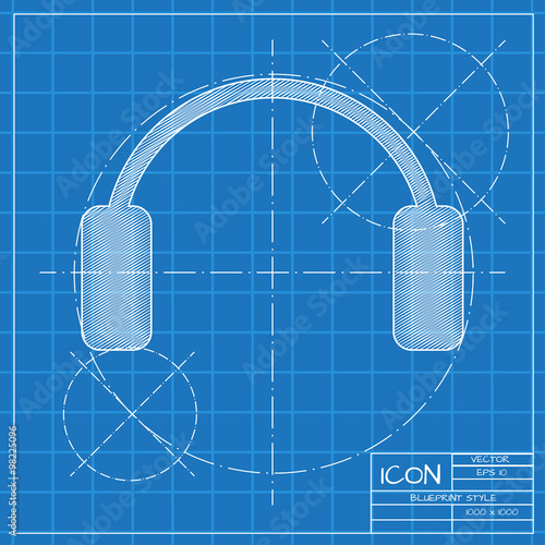 Vector christmas icon. New year illustration. Winter headphones