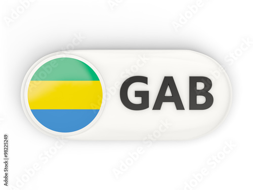Round icon with flag of gabon