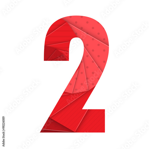 ORIGAMI NUMBER ICON 2 (red)
