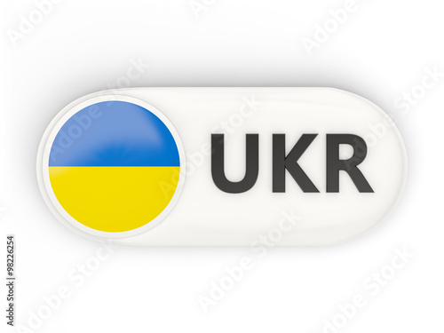 Round icon with flag of ukraine