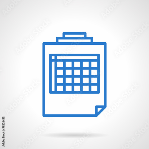 Blank spreadsheet vector icon simple line style