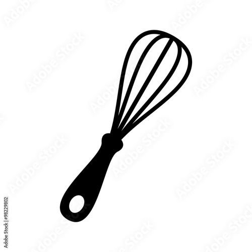 Black vector whisk icon photo