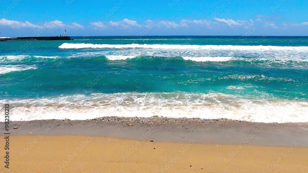 Ocean Waves on the beach. Indian ocean on Reunion Island coast. Ocean Waves on the beach. Indian ocean on Reunion Island coast.