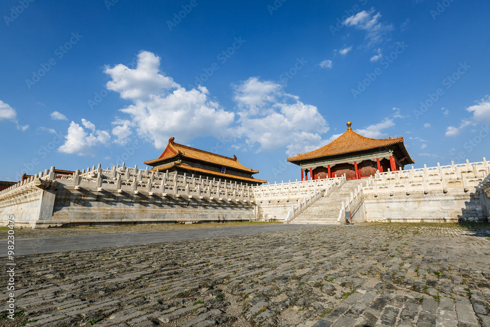 Fototapeta premium The ancient royal palaces of the Forbidden City in Beijing, China