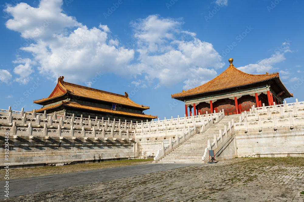 The ancient royal palaces of the Forbidden City in Beijing, China The ancient royal palaces of the Forbidden City in Beijing, China