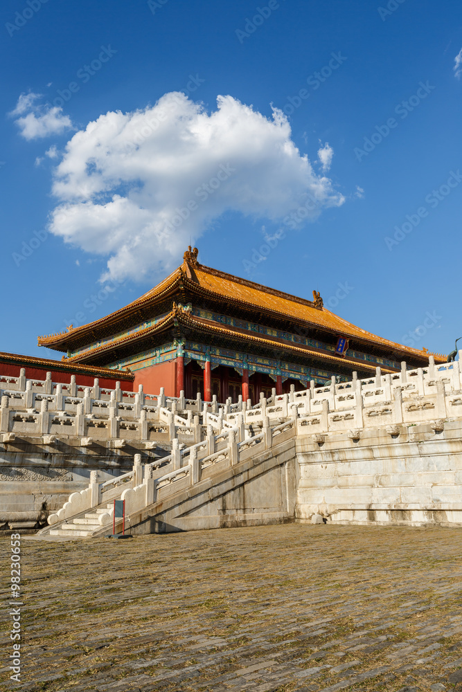 The ancient royal palaces of the Forbidden City in Beijing, China The ancient royal palaces of the Forbidden City in Beijing, China