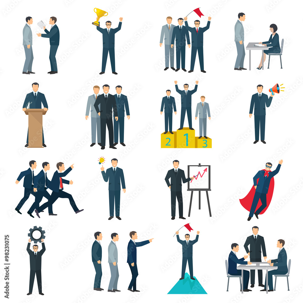 Leadership Flat Color Icons 