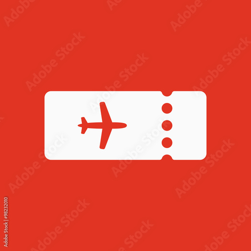The blank ticket plane icon. Travel symbol. Flat