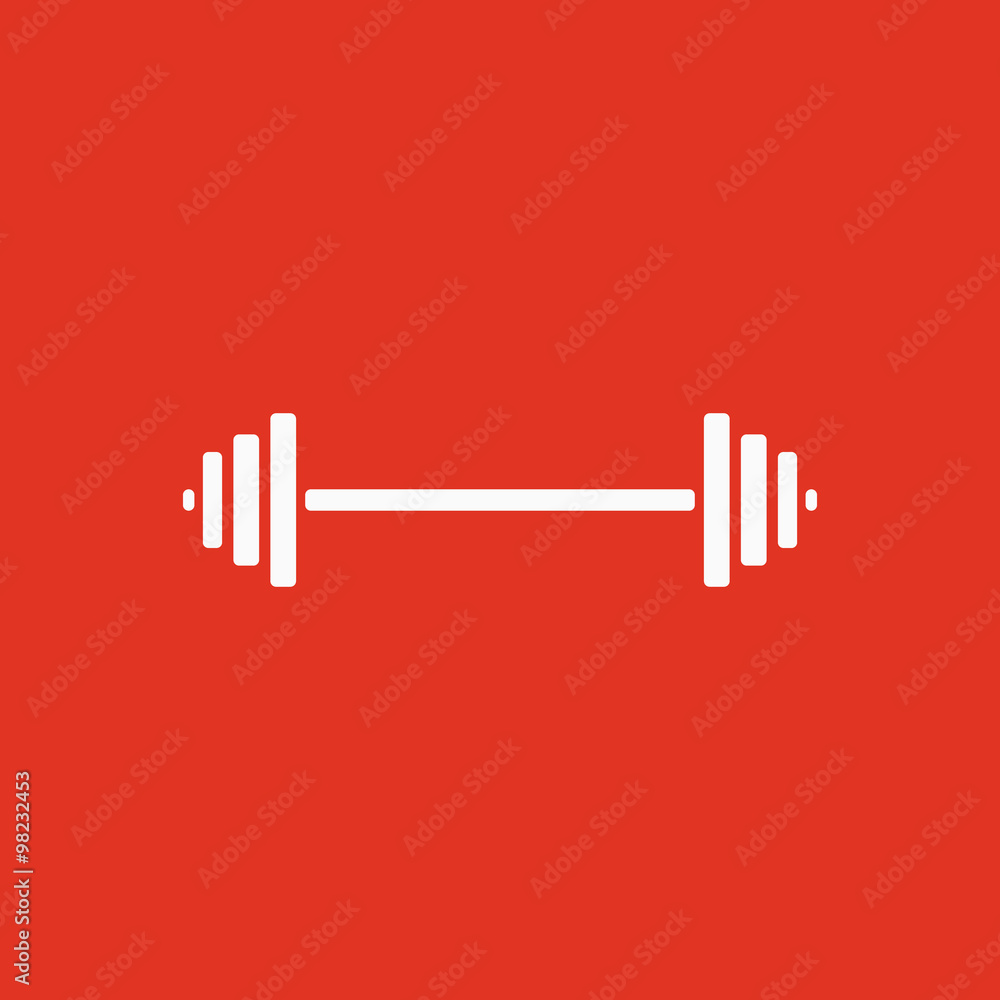 The dumbbell icon. Bodybuilding symbol. Flat The dumbbell icon. Bodybuilding symbol. Flat