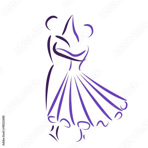 Waltz dancing couple.