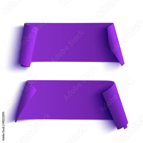 Two curved, purple banners.