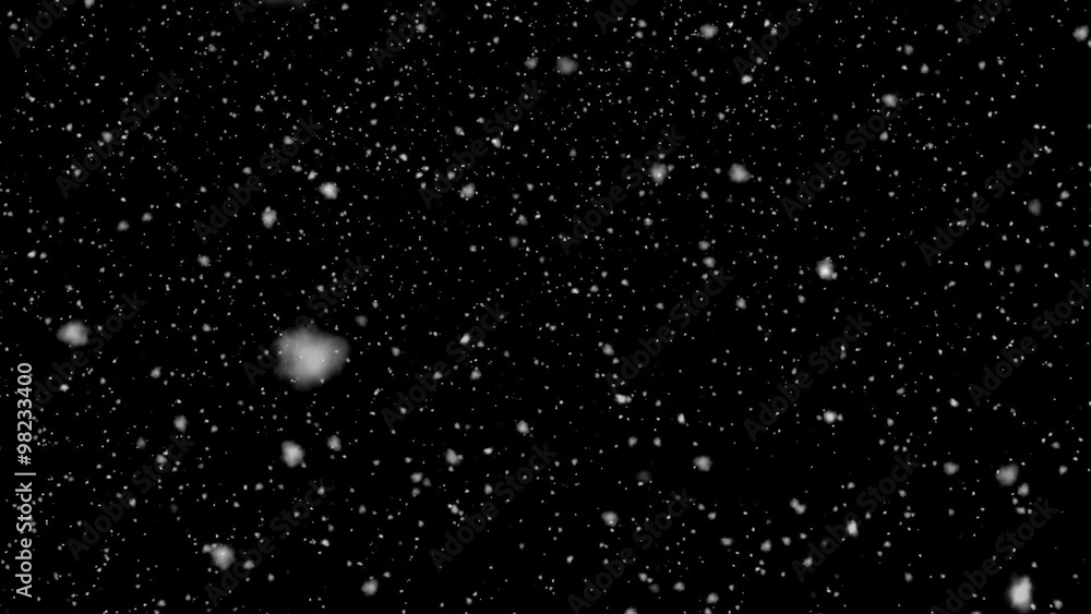 Fluffy Snowflakes Slowly Falling - Seamless Loop - Slow Motion - Motion Blur