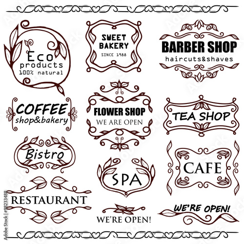 Vector vintage badges for shops