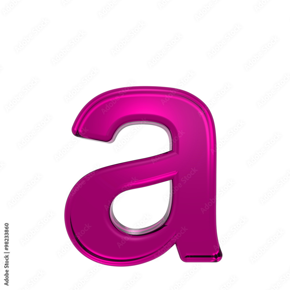 One lower case letter from pink alphabet set, isolated on white. Computer generated 3D photo rendering. One lower case letter from pink alphabet set, isolated on white. Computer generated 3D photo rendering.