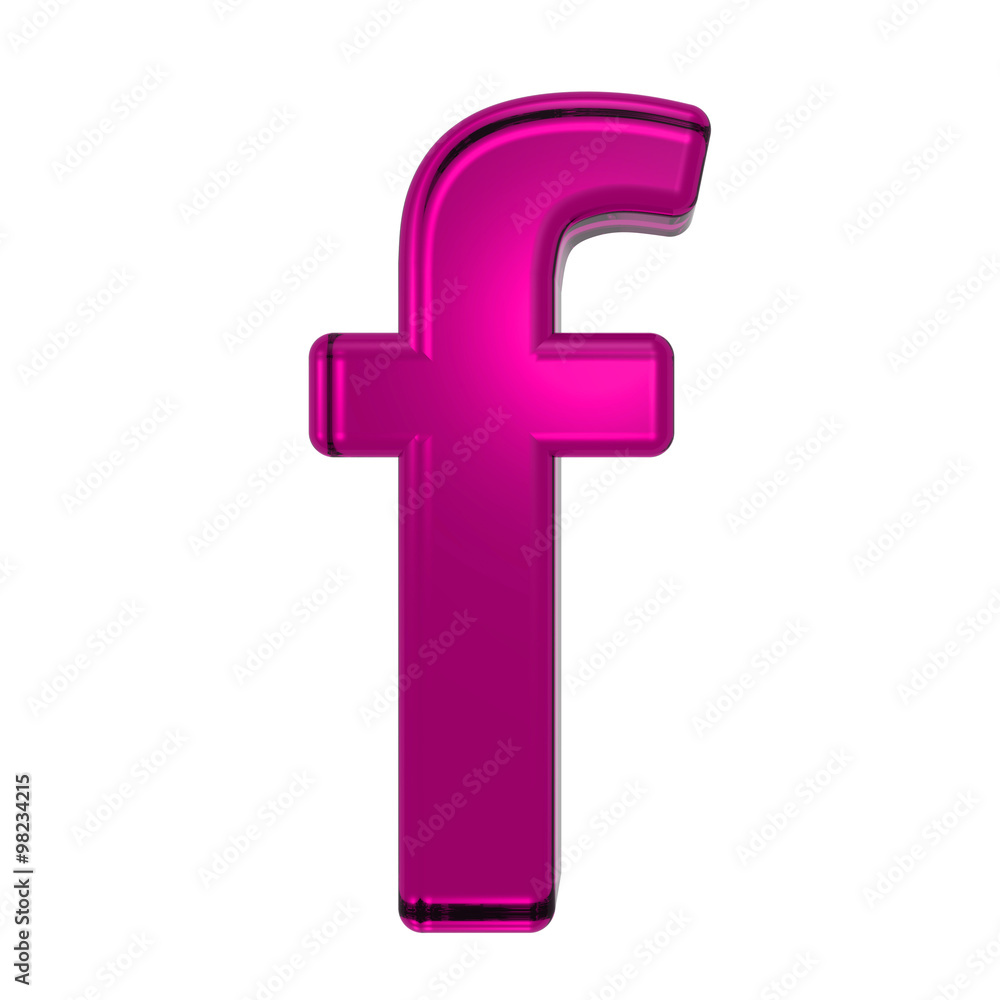 Fototapeta premium One lower case letter from pink alphabet set, isolated on white. Computer generated 3D photo rendering.