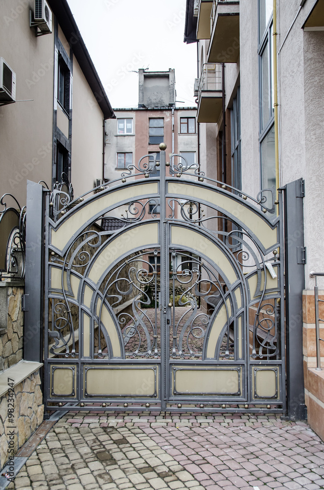 double metal gate Stock Photo | Adobe Stock