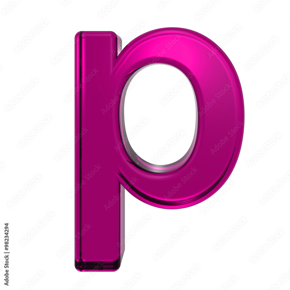 One lower case letter from pink alphabet set, isolated on white. Computer generated 3D photo rendering. One lower case letter from pink alphabet set, isolated on white. Computer generated 3D photo rendering.