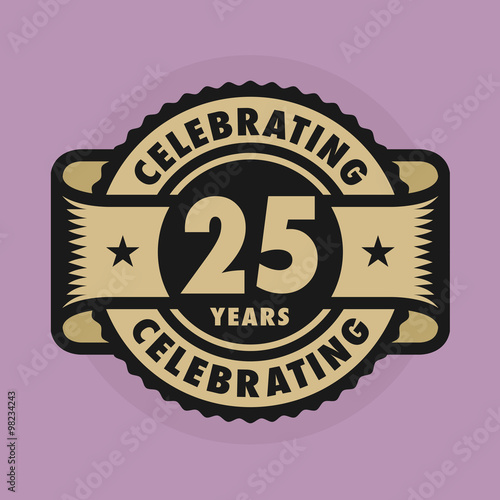Stamp with the text Celebrating 25 years anniversary