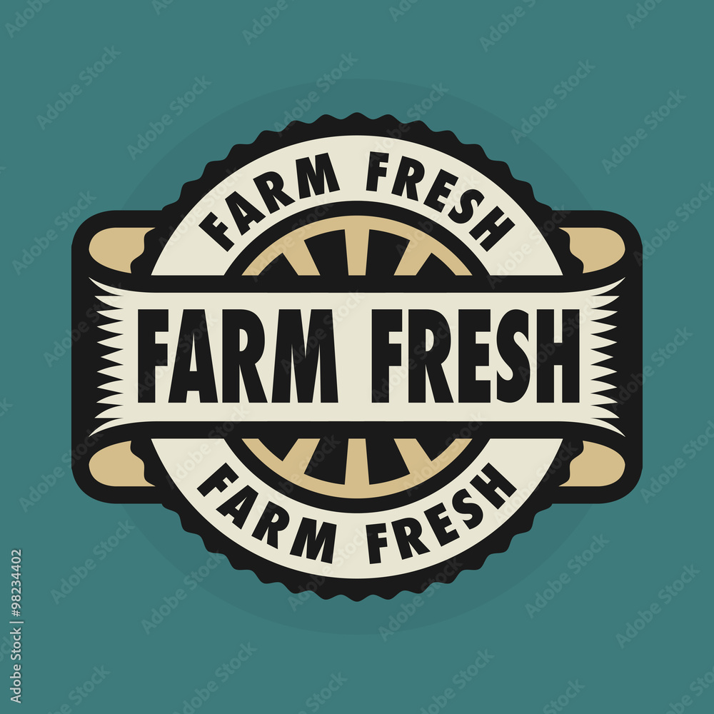 Fototapeta premium Stamp or emblem with text Farm Fresh