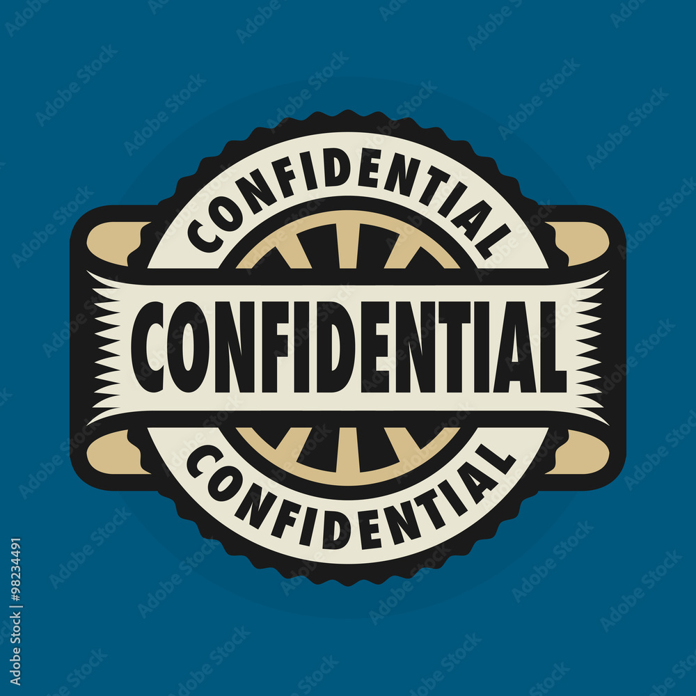 Stamp or emblem with text Confidential