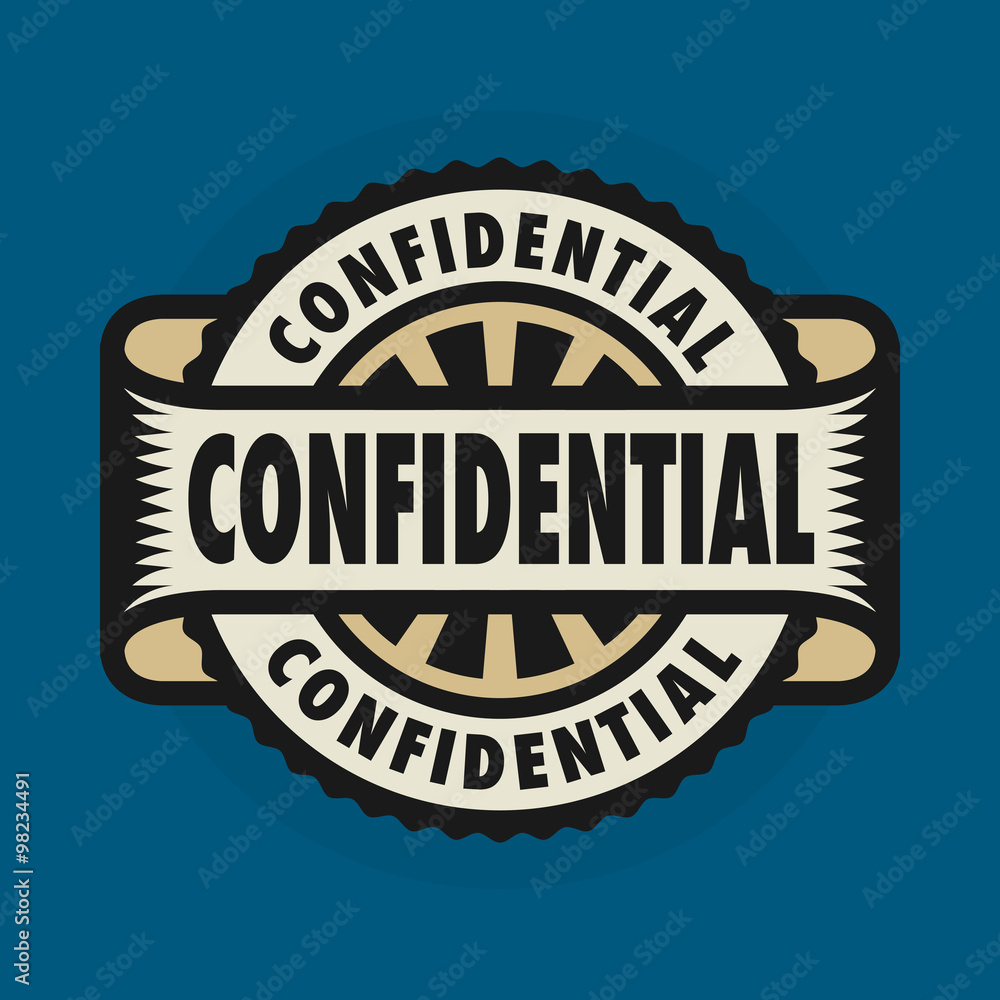 Fototapeta premium Stamp or emblem with text Confidential