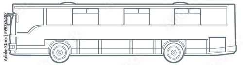 Outline vector city bus.