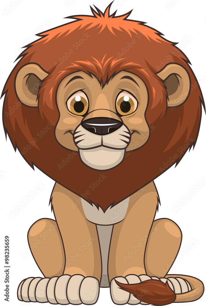 Naklejka premium Cute lion cartoon