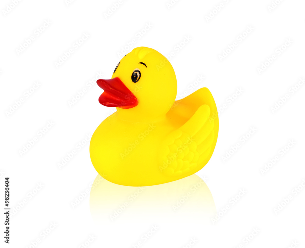 Image of yellow rubber duck isolated over white background Image of yellow rubber duck isolated over white background