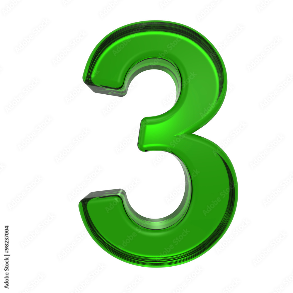 One digit from emerald alphabet set, isolated on white. Computer generated 3D photo rendering. One digit from emerald alphabet set, isolated on white. Computer generated 3D photo rendering.