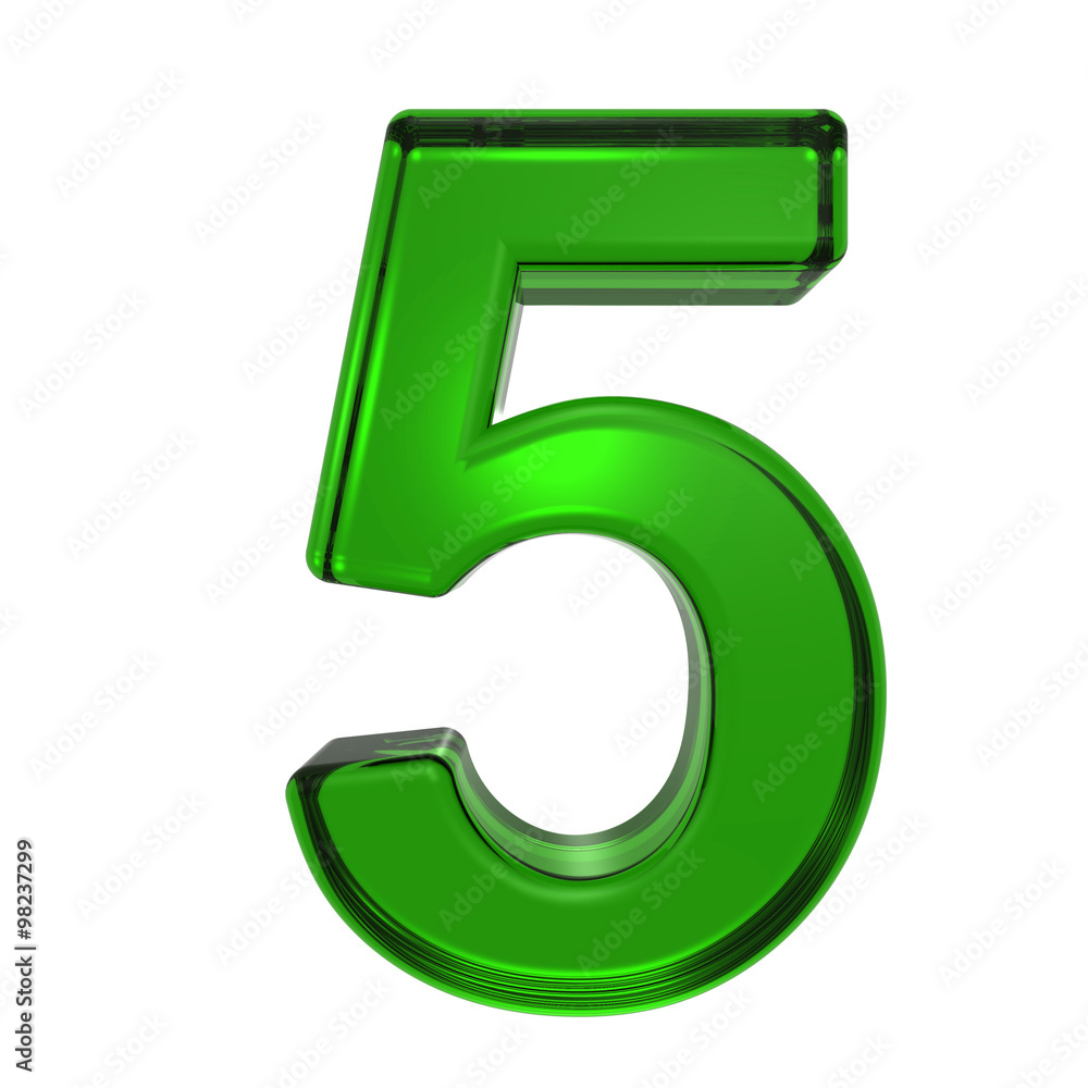 One digit from emerald alphabet set, isolated on white. Computer generated 3D photo rendering. One digit from emerald alphabet set, isolated on white. Computer generated 3D photo rendering.
