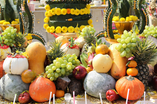 fruits are sacrificial offering in warship photo